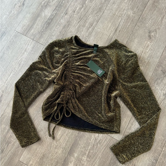 🌸LAST PRICE🍒🤍 WILD FABLE golden blouse ♥️ - Picture 5 of 8